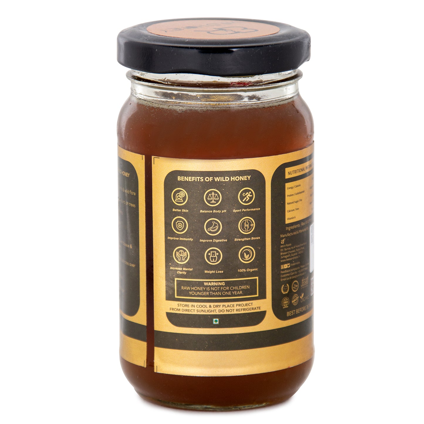 BEES N ROOTS BEAUTY WILD HONEY BY SAHIL KHAN | UNPROCESSED AND UNPASTEURIZED NATURAL HONEY | 250 g