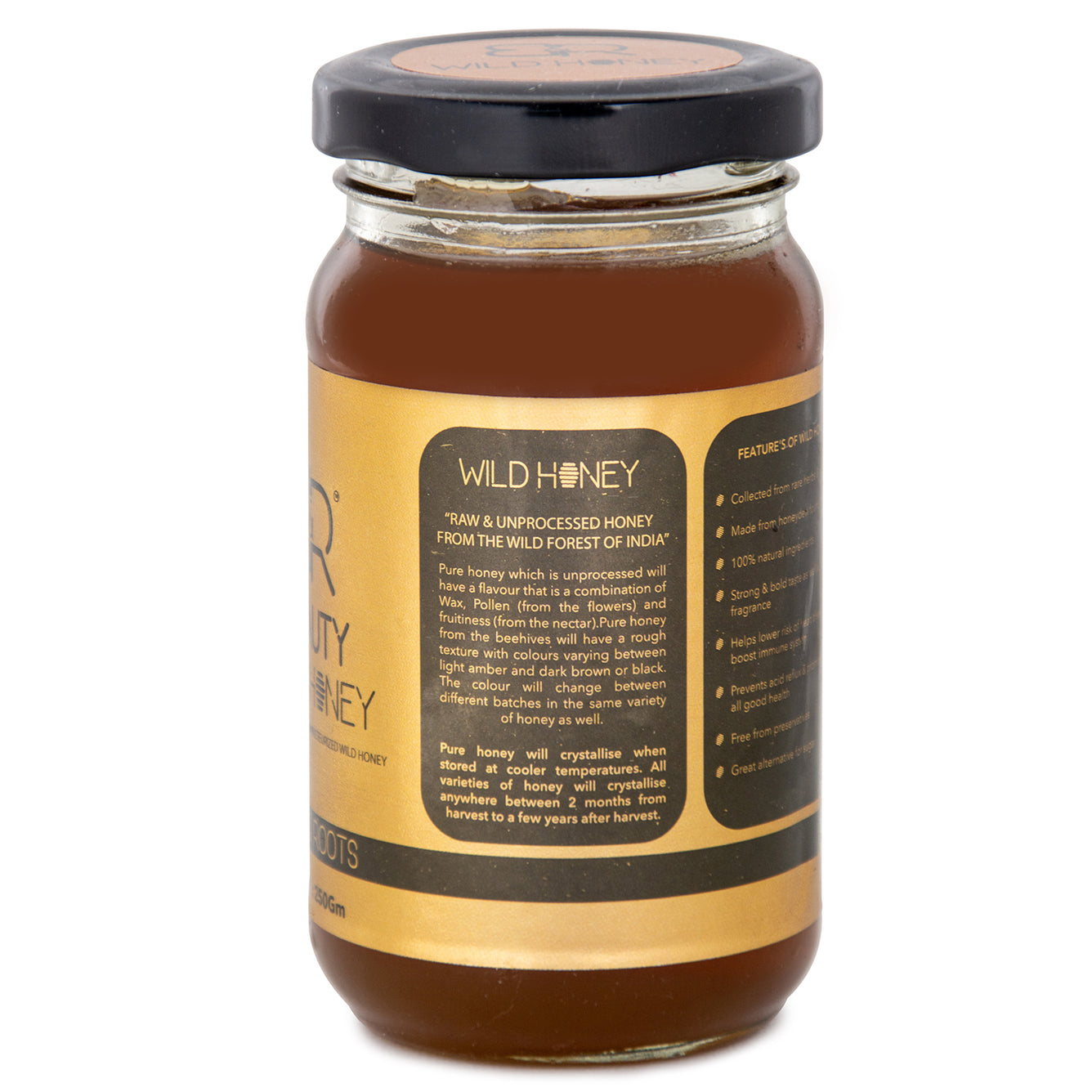 BEES N ROOTS BEAUTY WILD HONEY BY SAHIL KHAN | UNPROCESSED AND UNPASTEURIZED NATURAL HONEY | 250 g