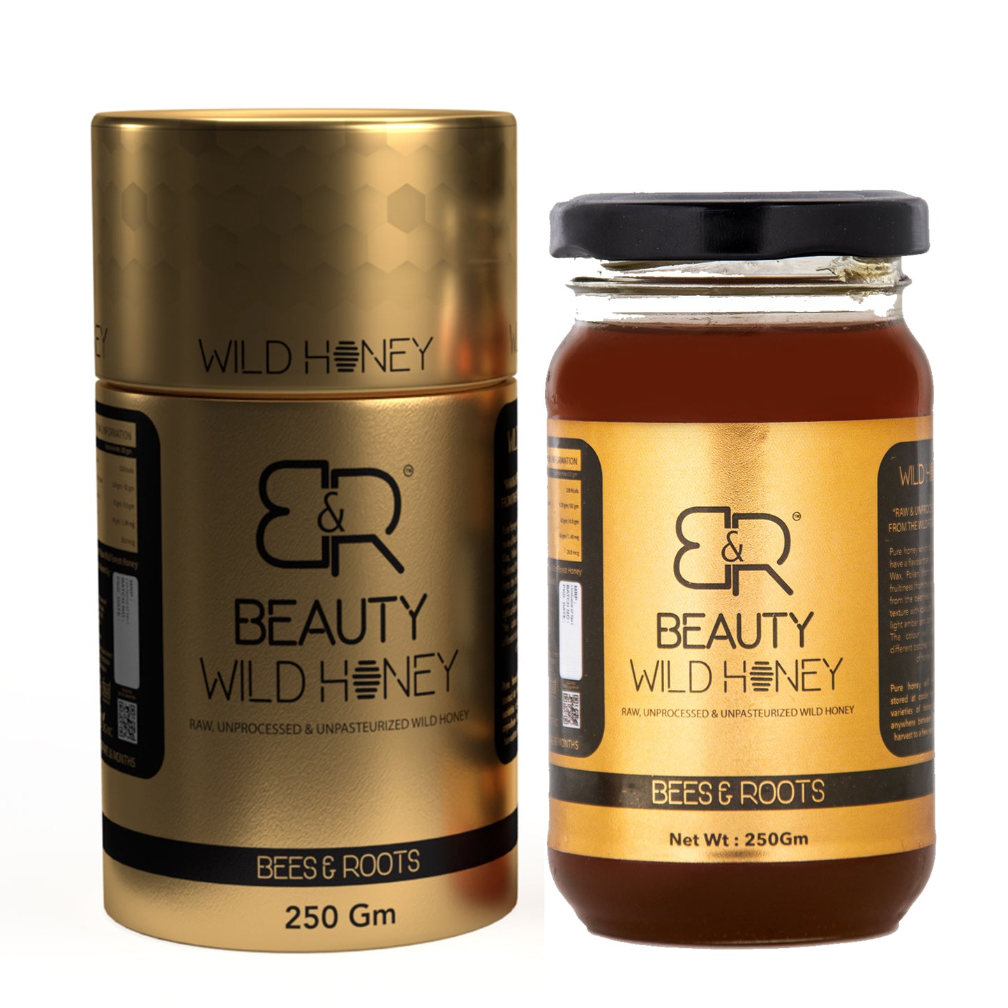 BEES N ROOTS BEAUTY WILD HONEY BY SAHIL KHAN | UNPROCESSED AND UNPASTEURIZED NATURAL HONEY | 250 g