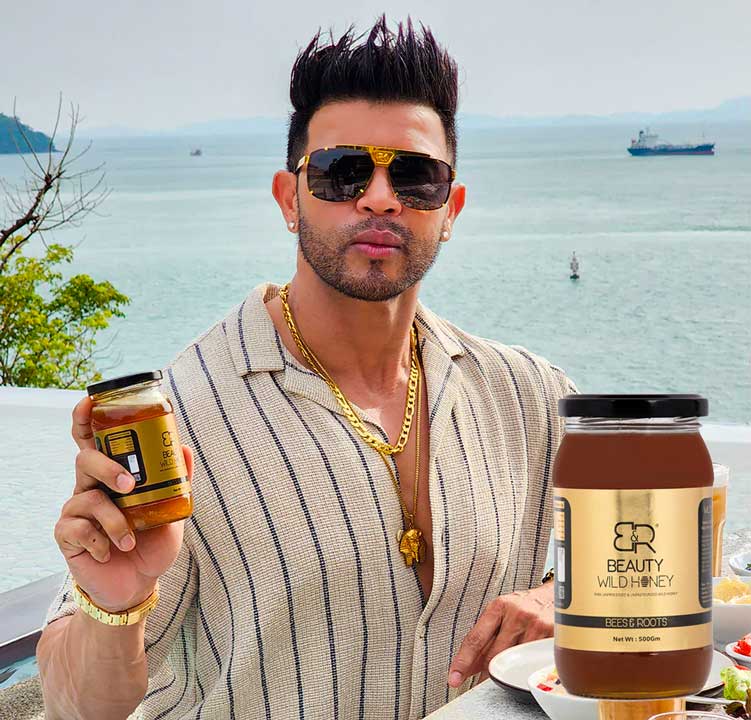 BEES N ROOTS BEAUTY WILD HONEY BY SAHIL KHAN | UNPROCESSED AND UNPASTEURIZED NATURAL HONEY | 500 g | LIMITED OFFER 250 g Honey Free